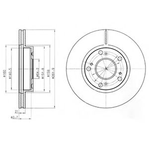 DELPHI HONDA диск гальмівний передн.Civic VIII Hybrid 06- BLUEPRINT арт. BG4294