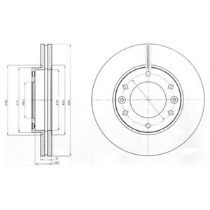 DELPHI HYUNDAI гальмівний диск передн.H-1,Starex 06- ABS арт. BG4296