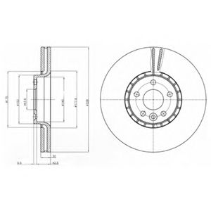 DELPHI VOLVO Диск гальмівний передн. XC60 I 2.0, 2.4 08- COMLINE арт. BG9085