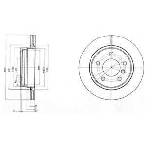 DELPHI BMW Диск гальмівний задн. (вентил.) E36/46 (276*19) BOSCH арт. BG3041C