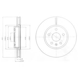 DELPHI OPEL диск гальмівний передній "17" Insignia 08- ABS арт. BG4189C