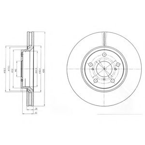 DELPHI TOYOTA гальмівний диск передн.Avensis 08- BOSCH арт. BG4236C