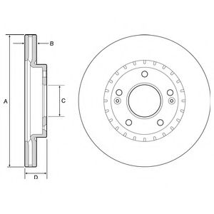 DELPHI HYUNDAI гальмівний диск передн.Elantra 11-,Kia Ceed 12- BOSCH арт. BG4565C