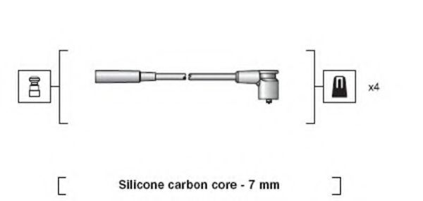 MAGNETI MARELLI LADA Комплект високовольтних проводів 110 1.5 4 CYL SAMARA 1.5LI 4 CYL DECARO арт. 941318111241