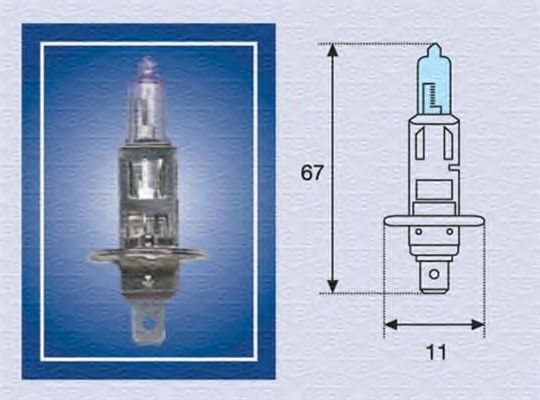 MAGNETI MARELLI H1 12V 55W BLUE LIGHT автолампа (4000k) TEMPEST арт. 002601100000