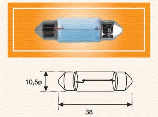 MAGNETI MARELLI C10W 24V автолампа пальчикова (38мм) HELLA арт. 009462100000