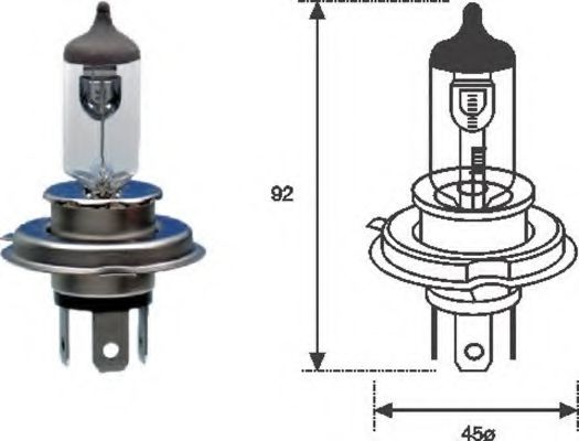 MAGNETI MARELLI H4 12V 60/55W автолампа NARVA арт. 002555100000